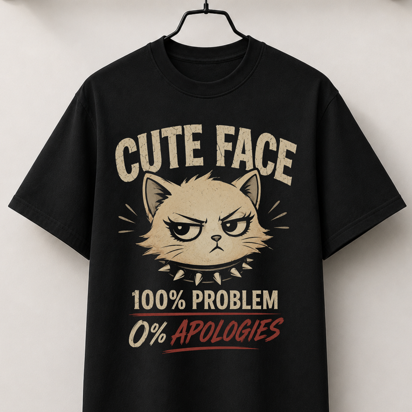 Cute face black tee