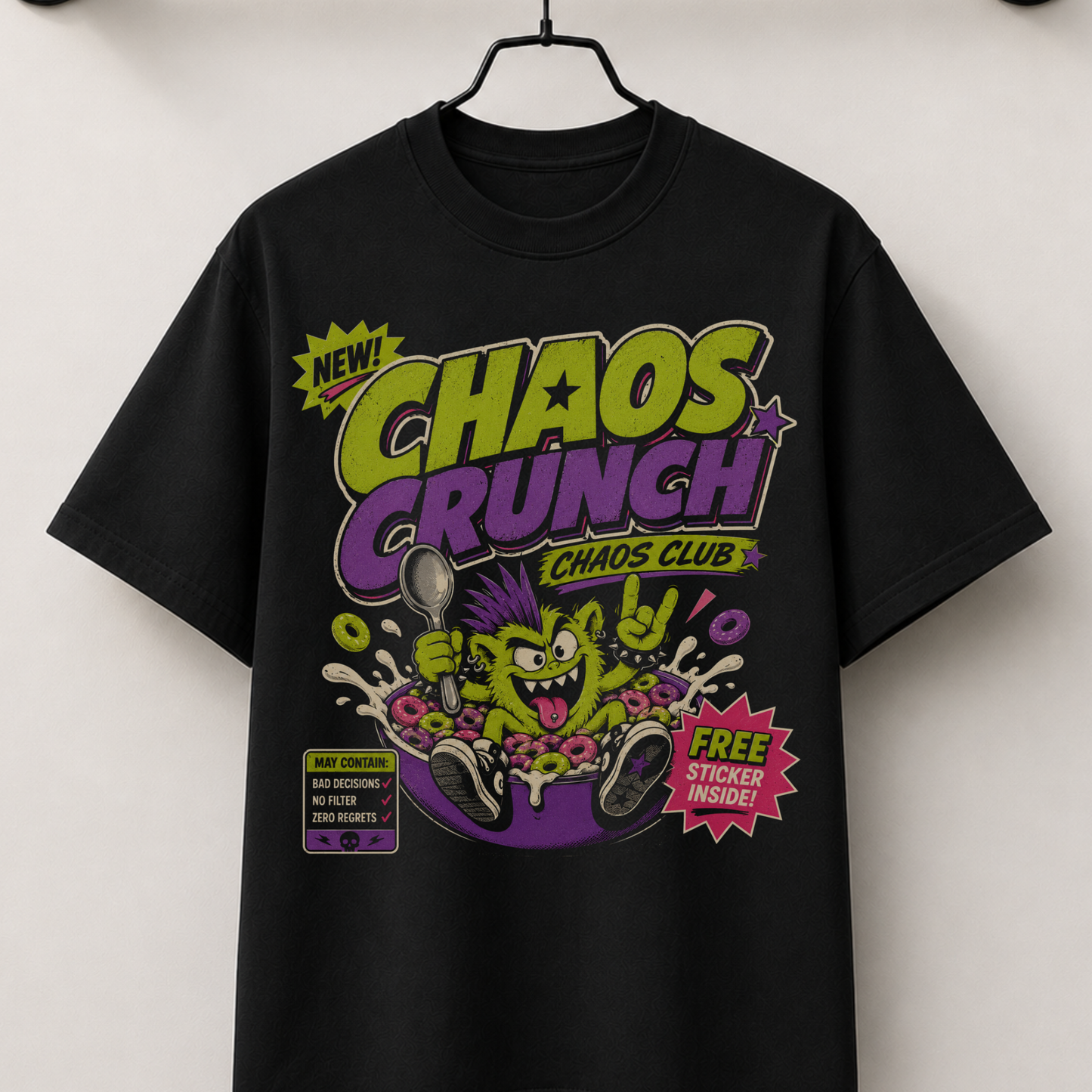 Chaos crunch black tee