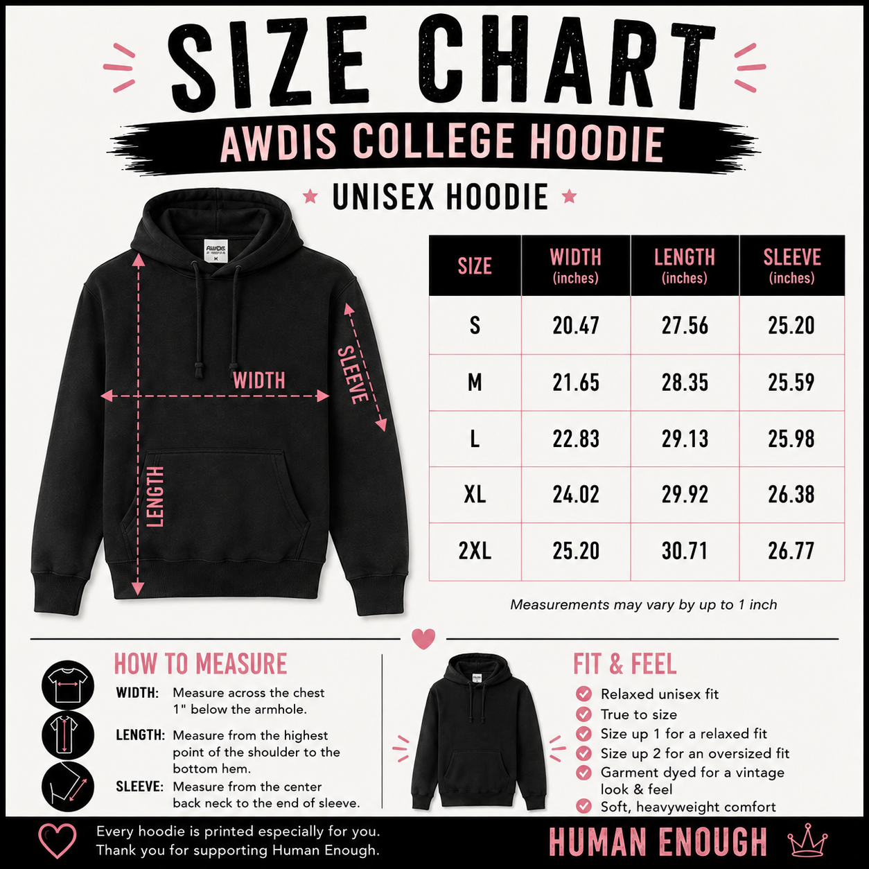 Human Enough skull dark hoodie front & back print