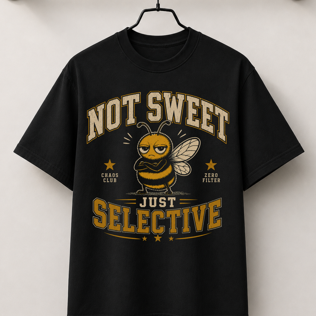 Not sweet bee black tee