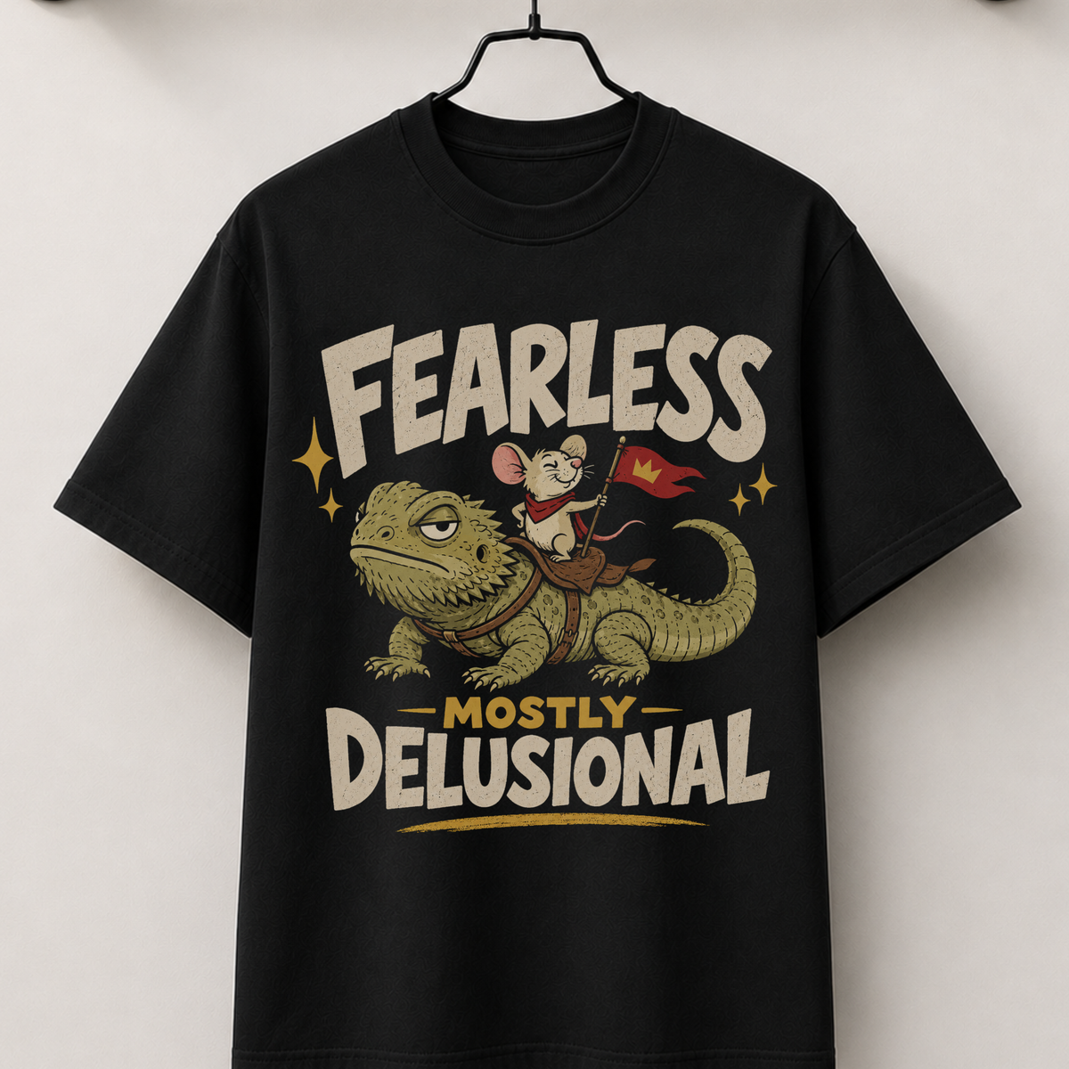 Fearless delusional black tee