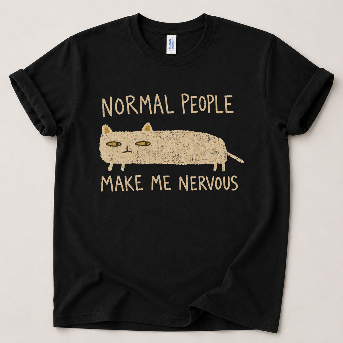Normal people make me nervous Cat T-Shirt