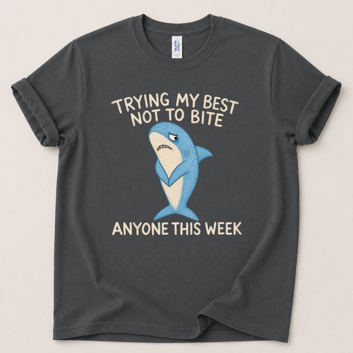 Trying my best not to bite Shark T-Shirt