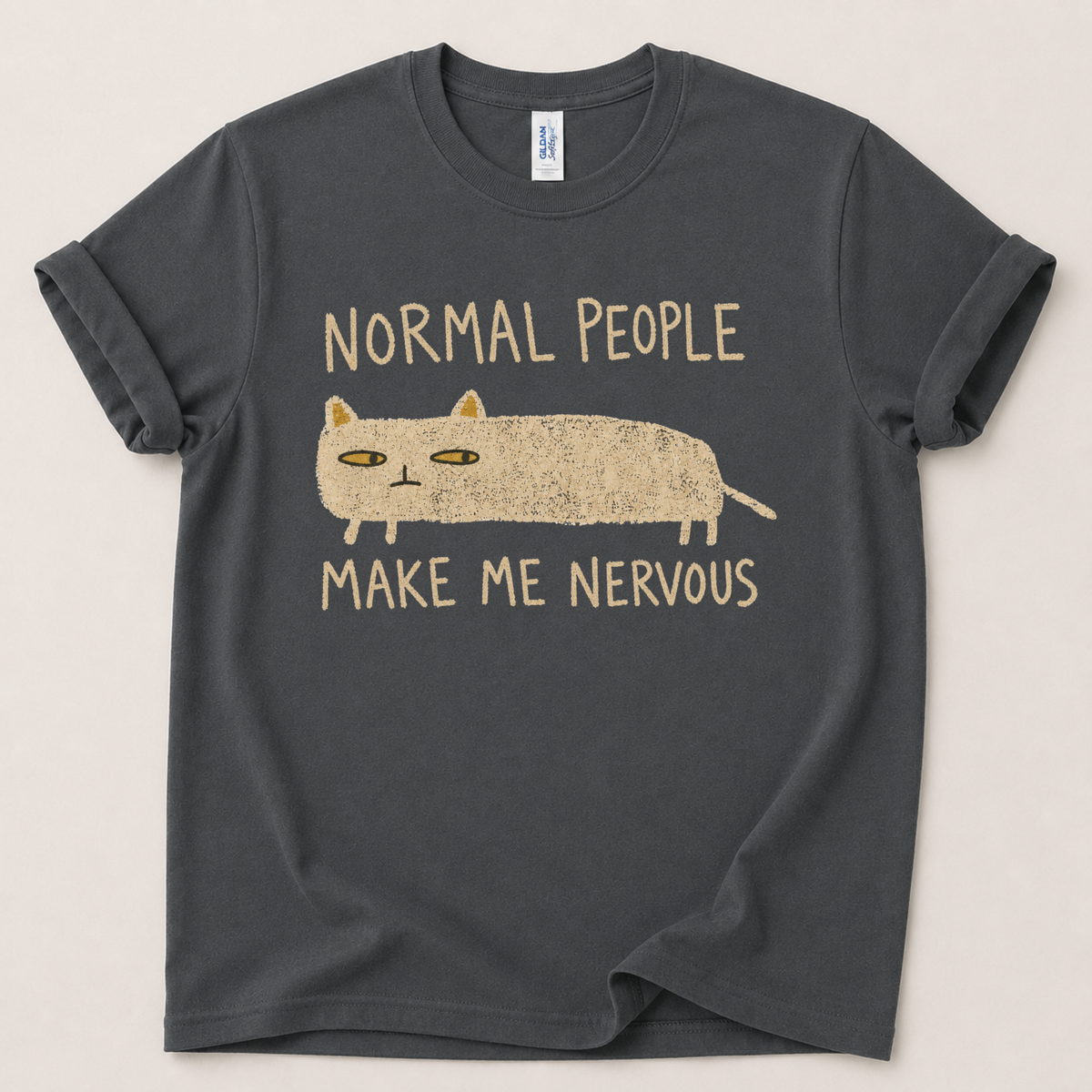 Normal people make me nervous Cat T-Shirt