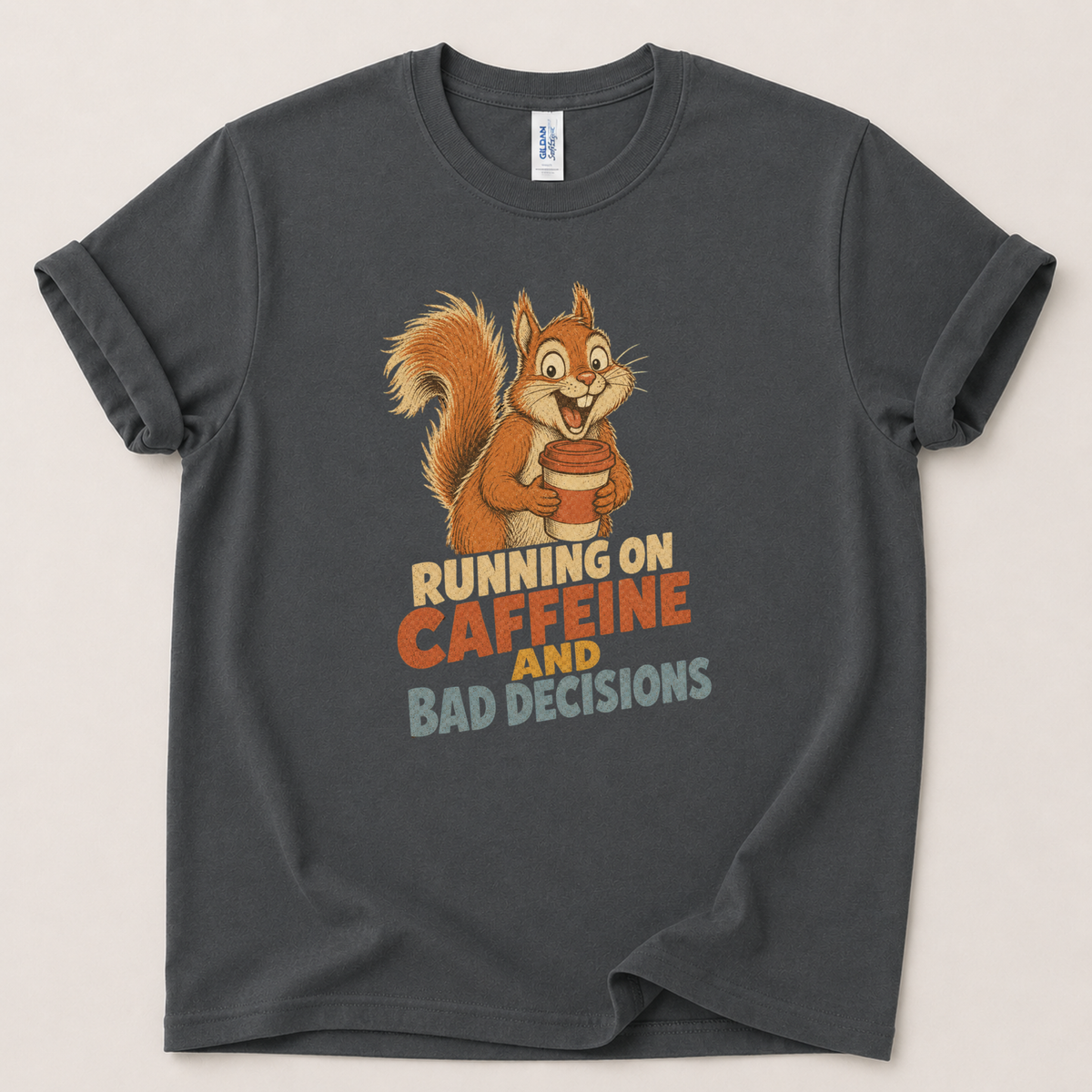 Running on caffeine Squirrel T-Shirt