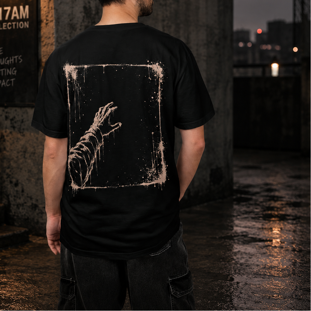I reached anyway 2:17am back print tee
