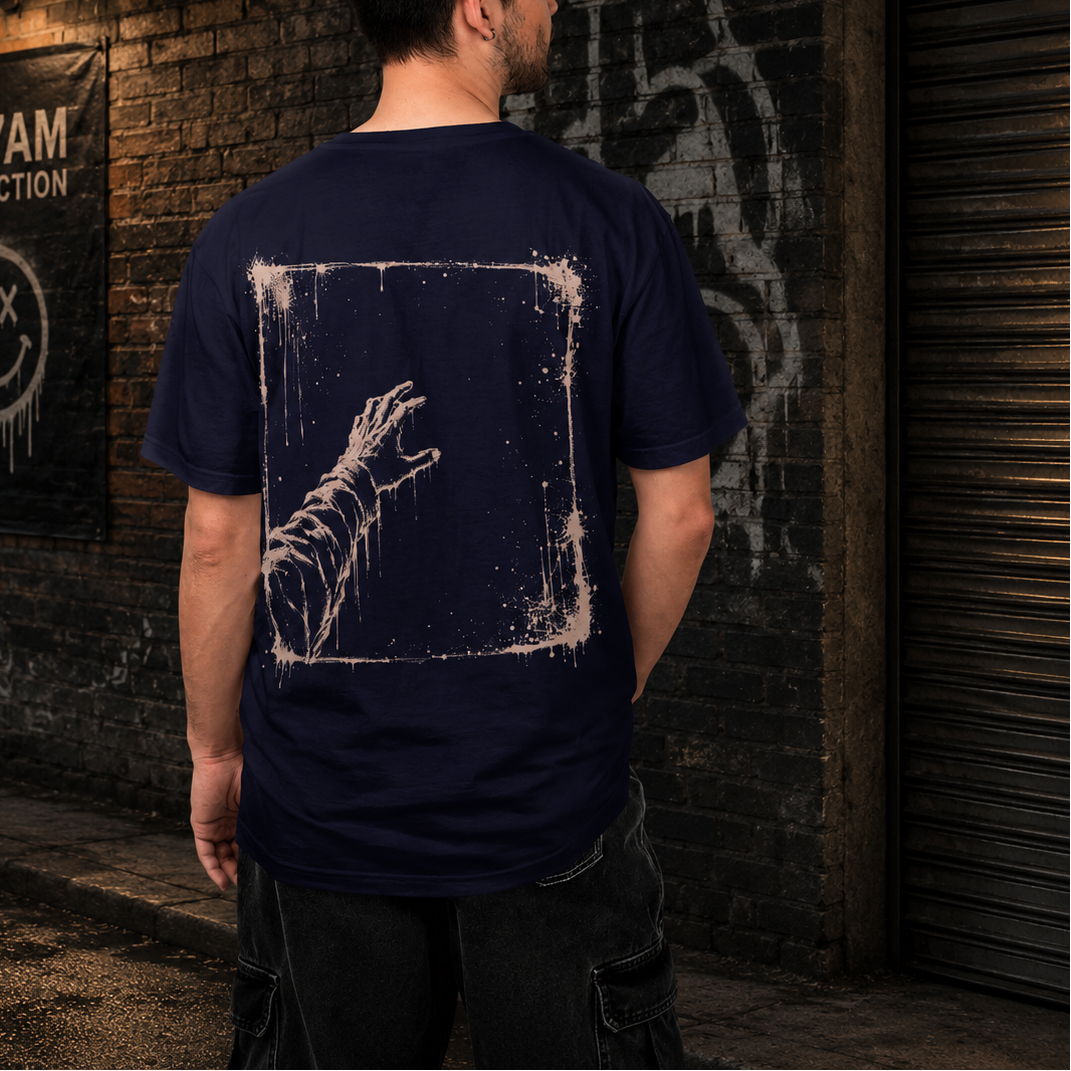 I reached anyway 2:17am back print tee