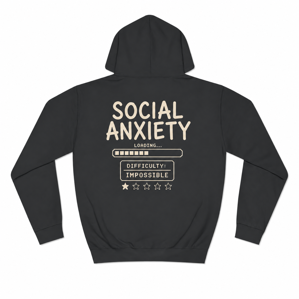 Social anxiety Human Enough dark hoodie front & back print