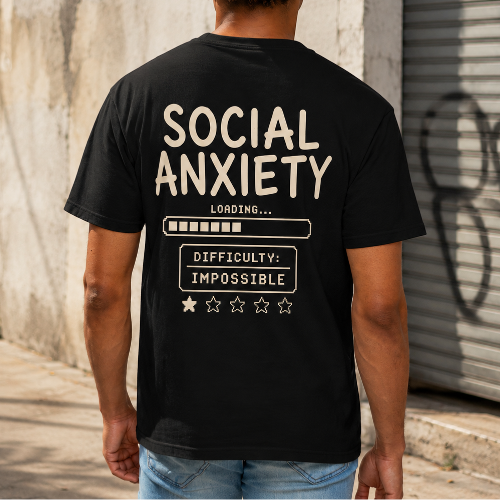 Social anxiety Human Enough front & back print