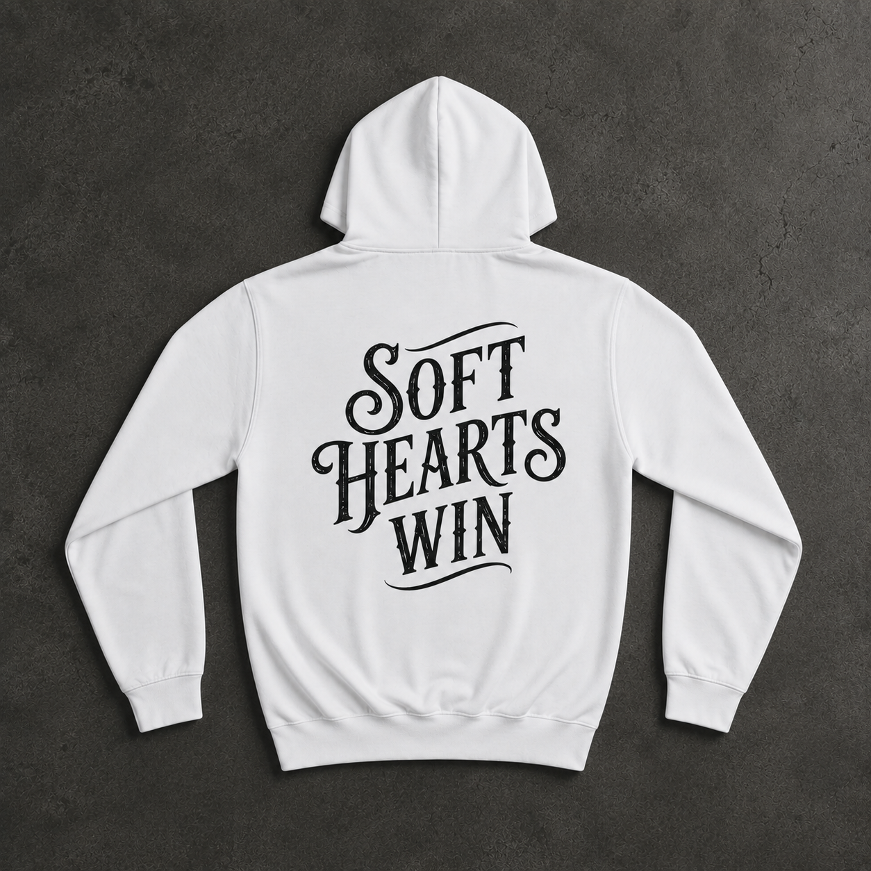 Soft hearts Human Enough white hoodie front & back print