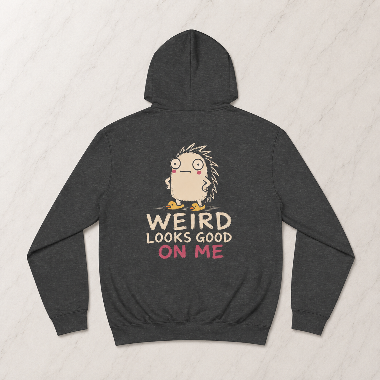 Weird looks good on me Human Enough dark hoodie front & back print