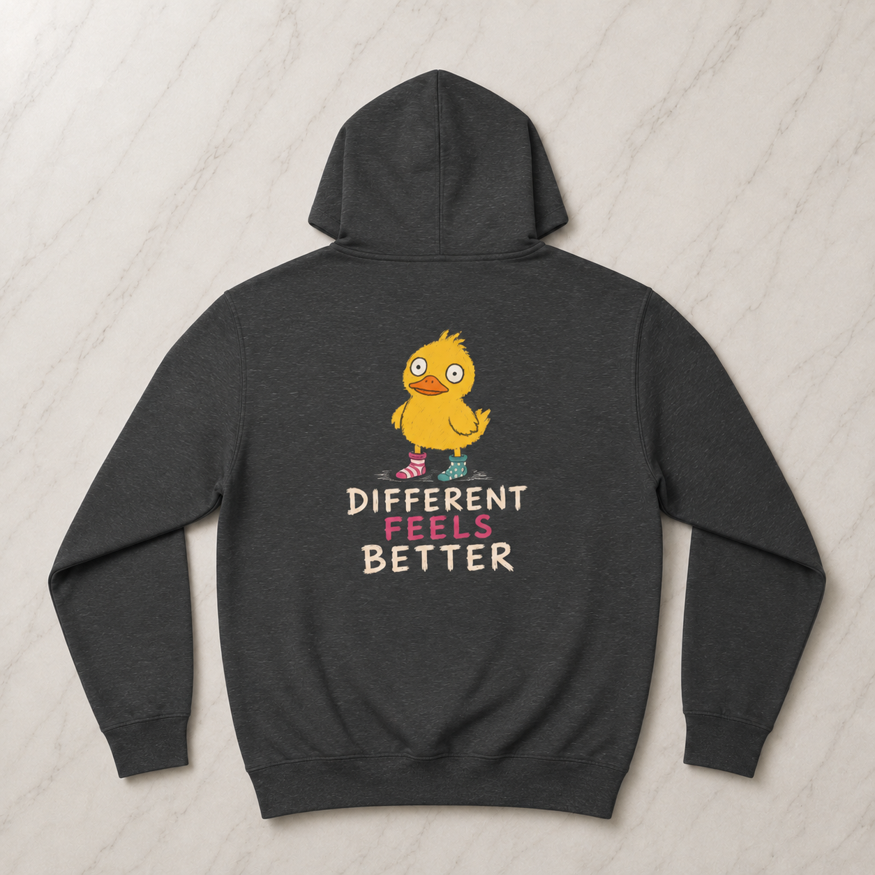 Different feels better Human Enough dark hoodie front & back print