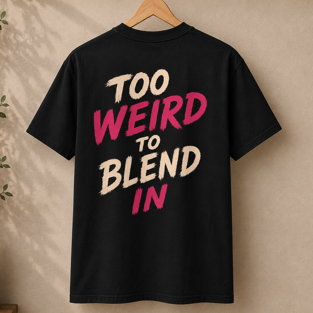 Too weird Human Enough front & back print