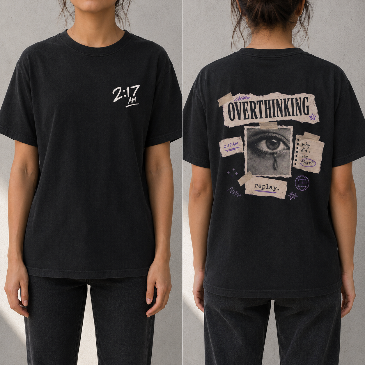 Overthinking 2:17am front and back