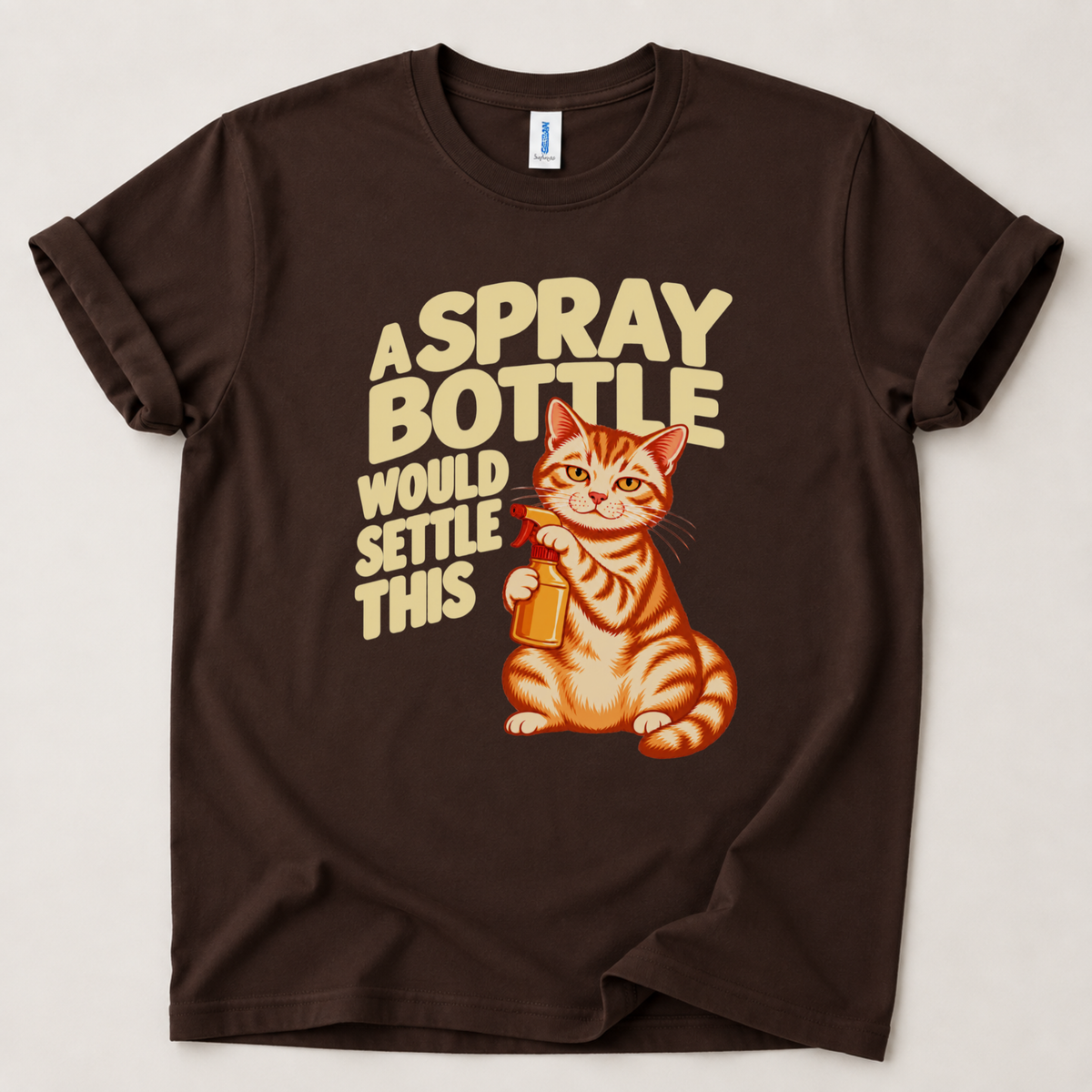 A spray bottle would settle this Cat T-Shirt