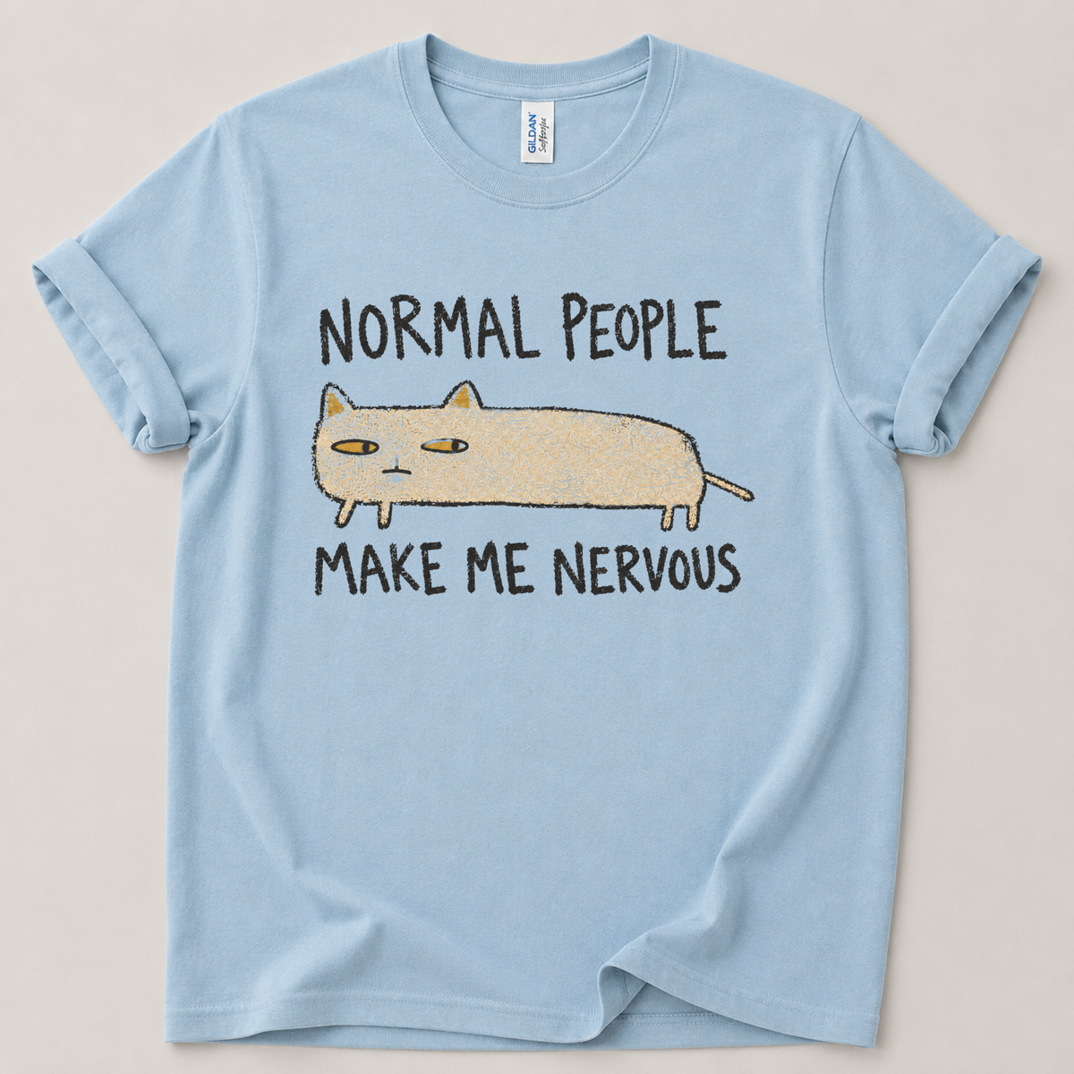 Normal people make me nervous Cat T-Shirt