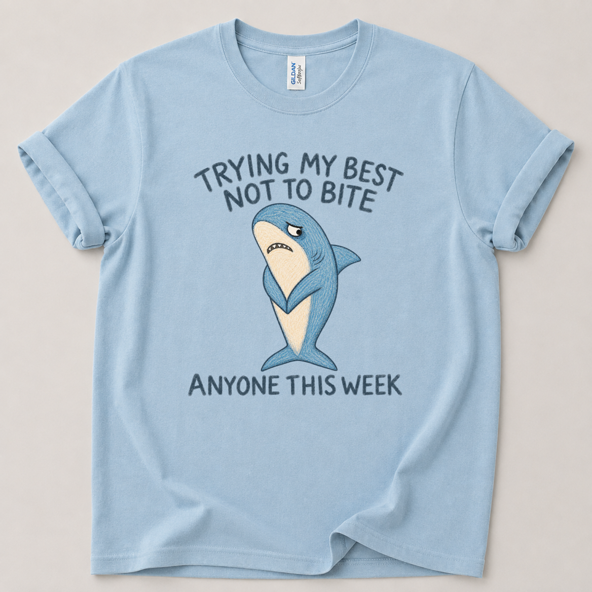 Trying my best not to bite Shark T-Shirt