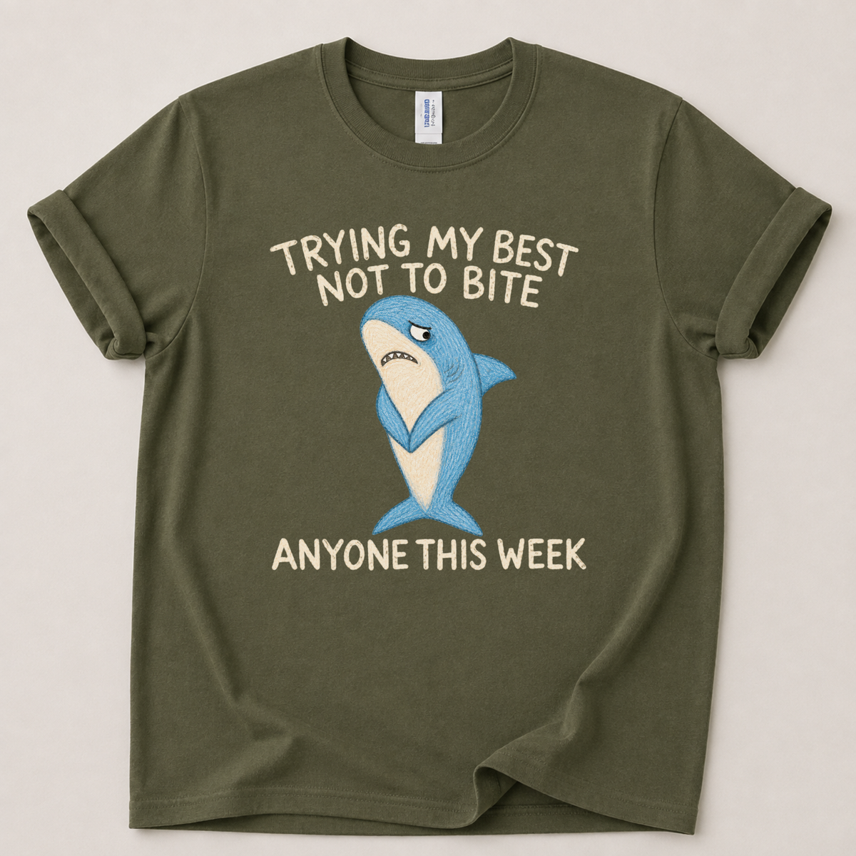 Trying my best not to bite Shark T-Shirt
