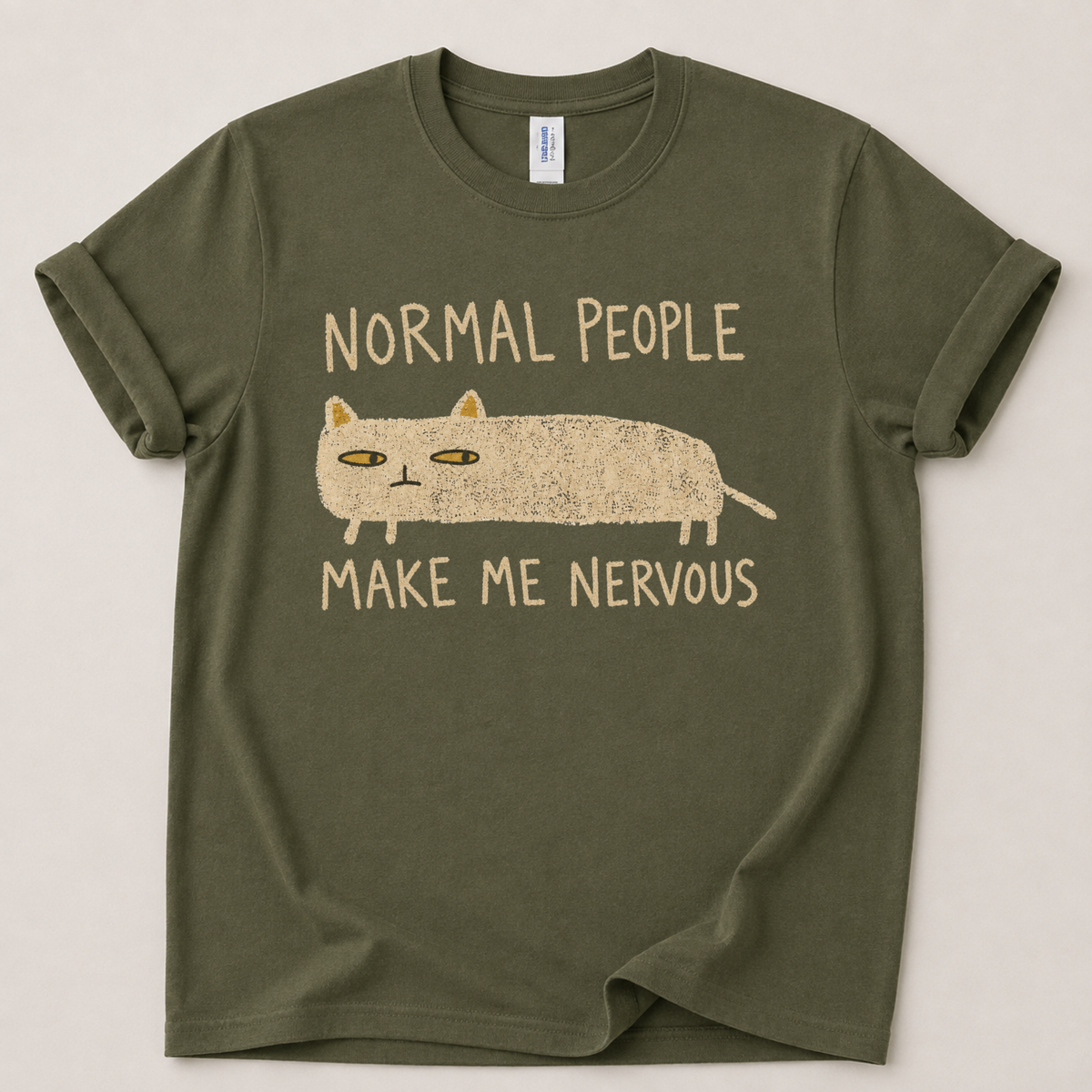 Normal people make me nervous Cat T-Shirt