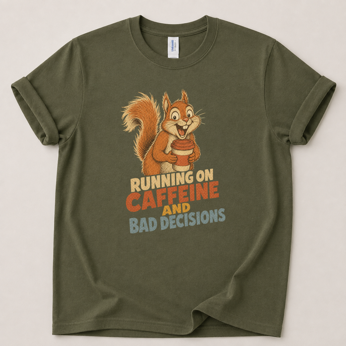 Running on caffeine Squirrel T-Shirt