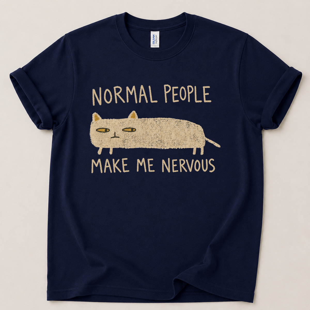 Normal people make me nervous Cat T-Shirt