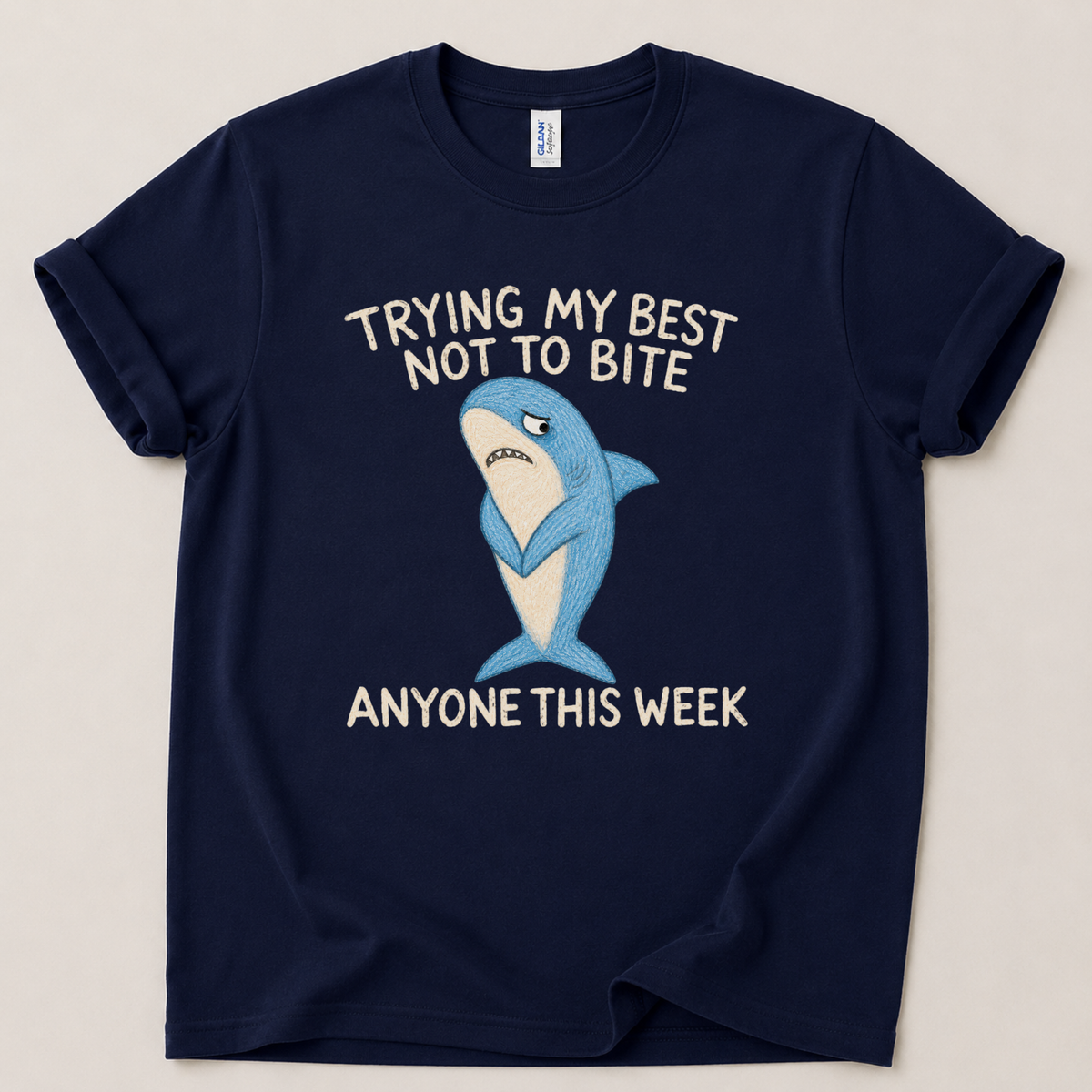 Trying my best not to bite Shark T-Shirt