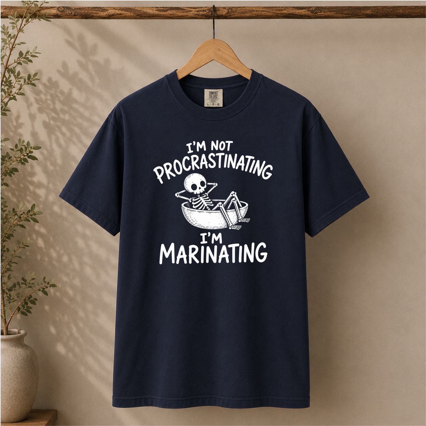 I'm not procrastinating skeleton tee