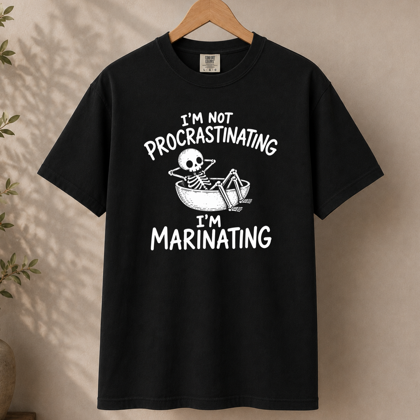 I'm not procrastinating skeleton tee