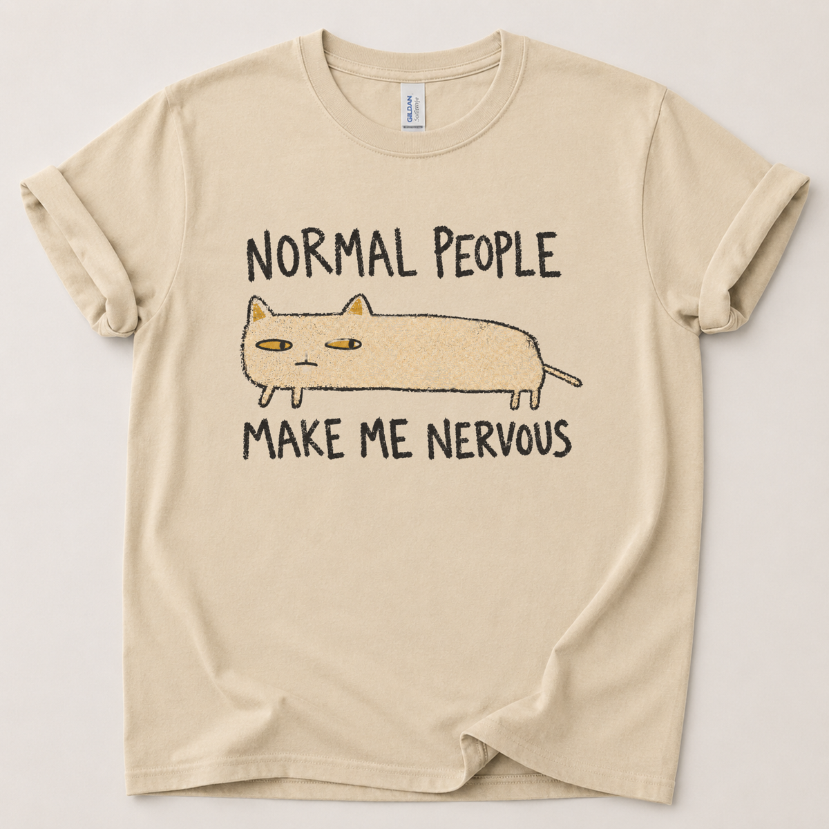 Normal people make me nervous Cat T-Shirt