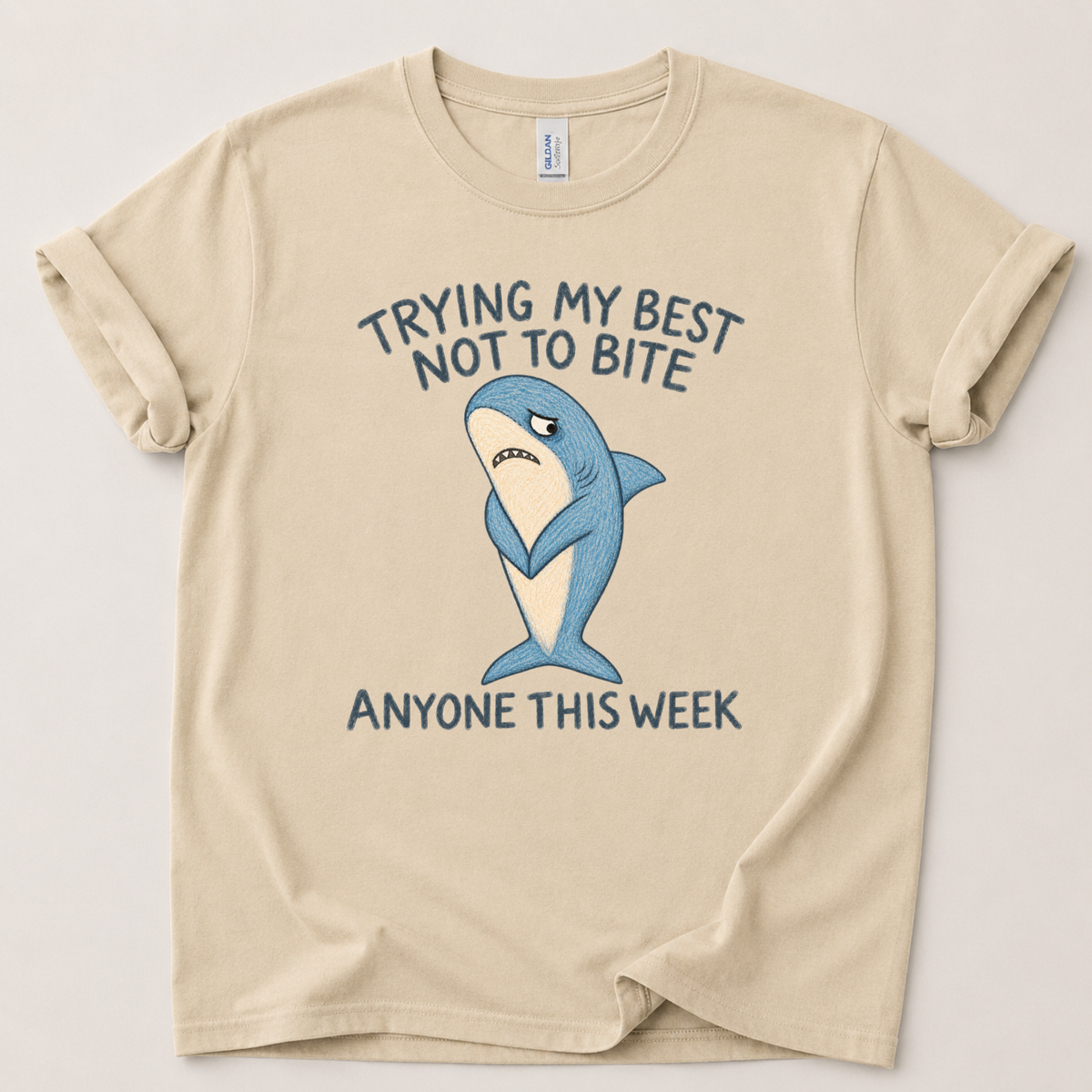 Trying my best not to bite Shark T-Shirt