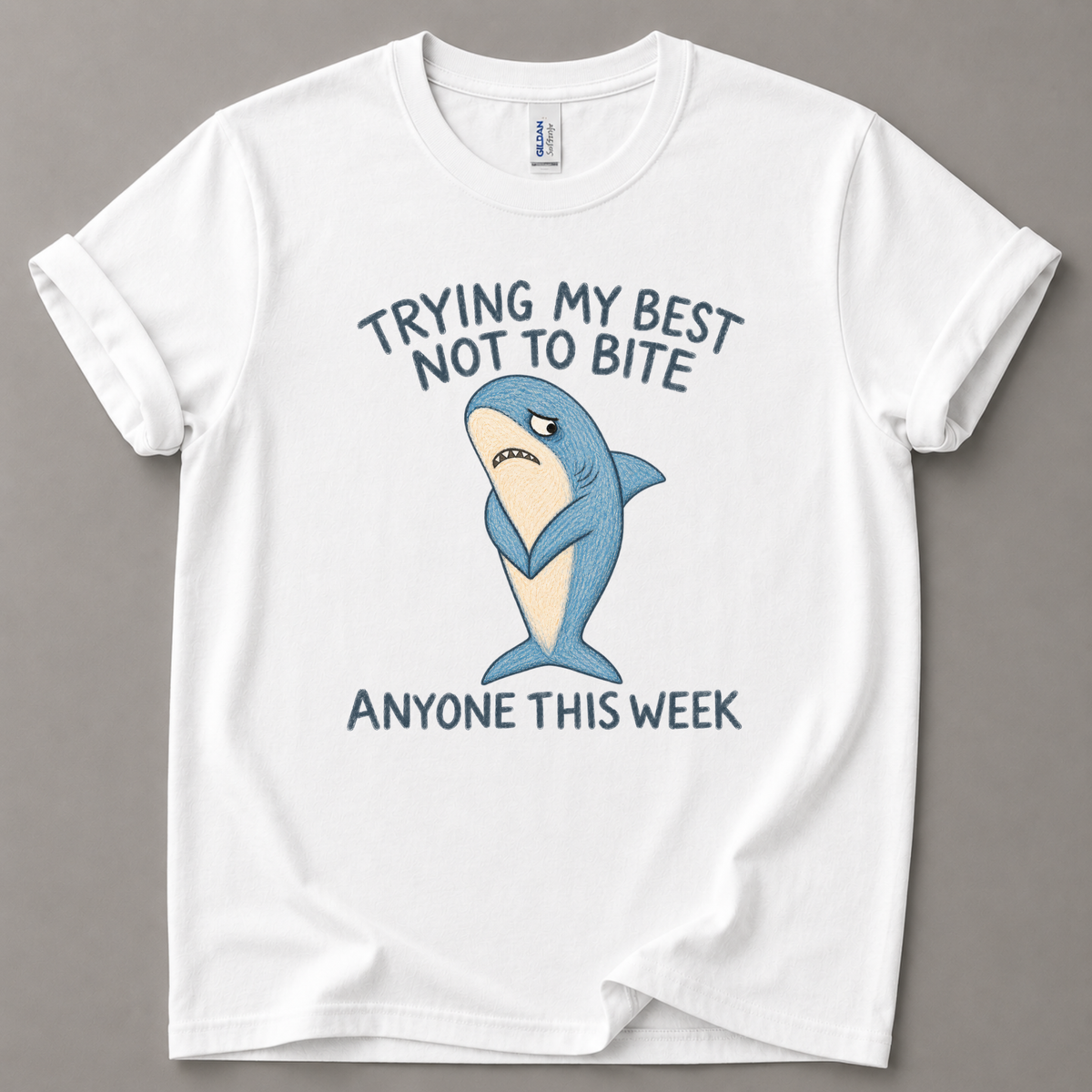 Trying my best not to bite Shark T-Shirt