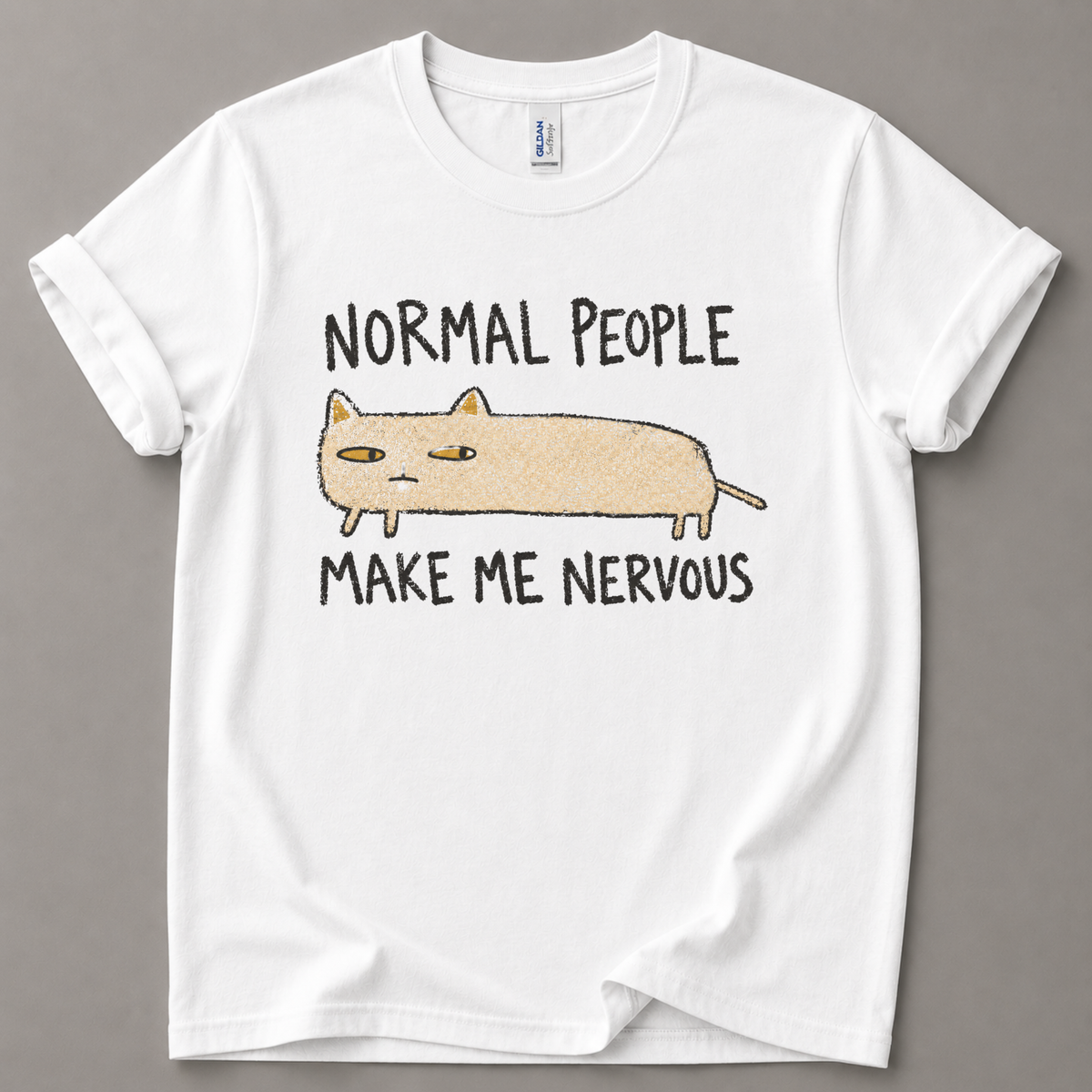 Normal people make me nervous Cat T-Shirt