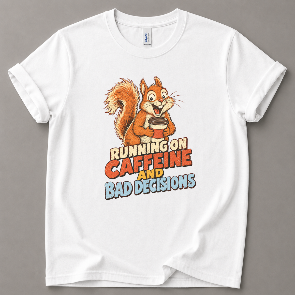 Running on caffeine Squirrel T-Shirt